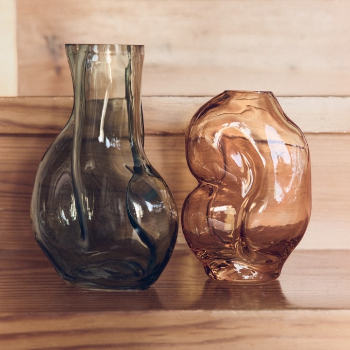 Gleam glass vase olive