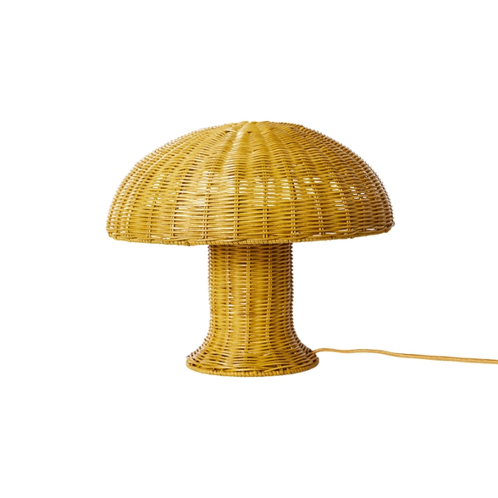 Rattan Table Lamp Mustard