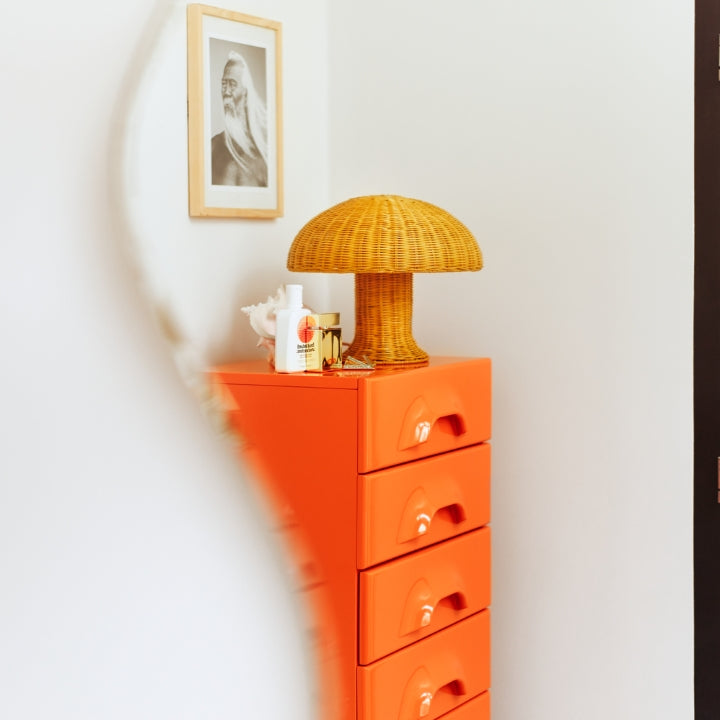 Rattan Table Lamp Mustard