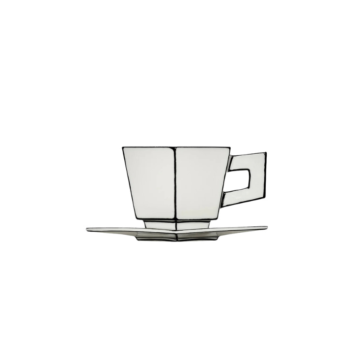 Tasse Cappuccino Blanc/Noir