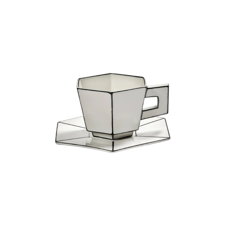 Tasse Cappuccino Blanc/Noir