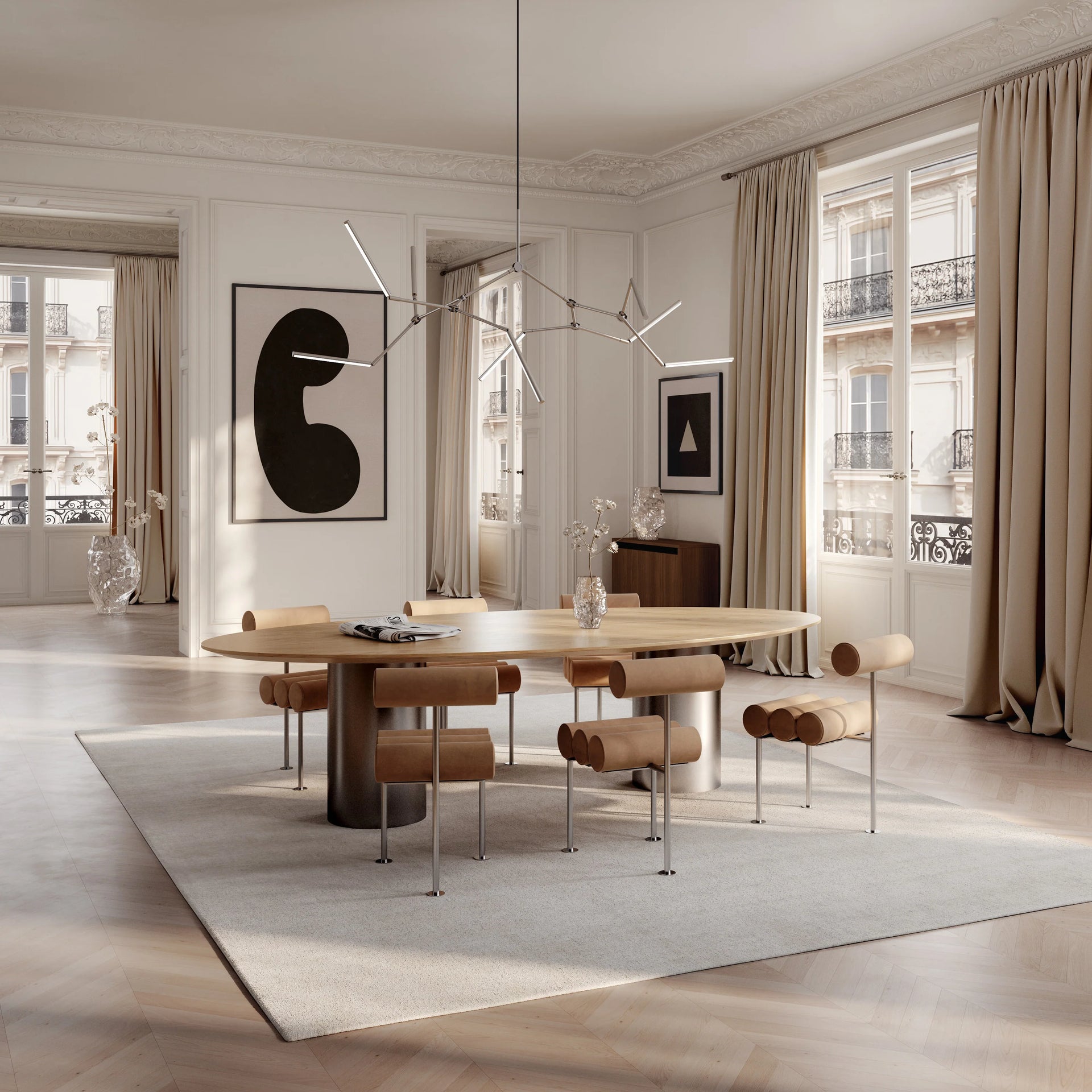 Stick Chandelier Chrome
