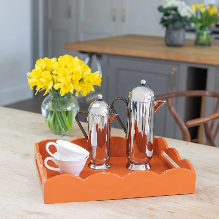 Plateau de service laqué orange moyen 32X41